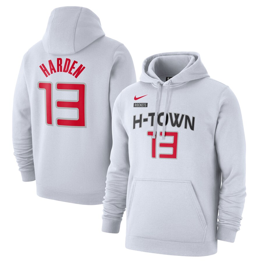 NBA Houston Rockets #13 James Harden Nike 201920 City Edition Name Number Pullover Hoodie White